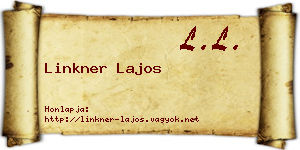 Linkner Lajos névjegykártya